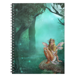 Fantasy :: Fairy on a Mushroom Spiral Notebook