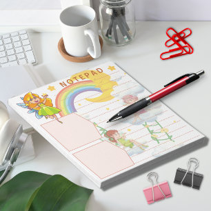 Fantasy Fairy Rainbow Moon Stars Cloud Theme Notepad