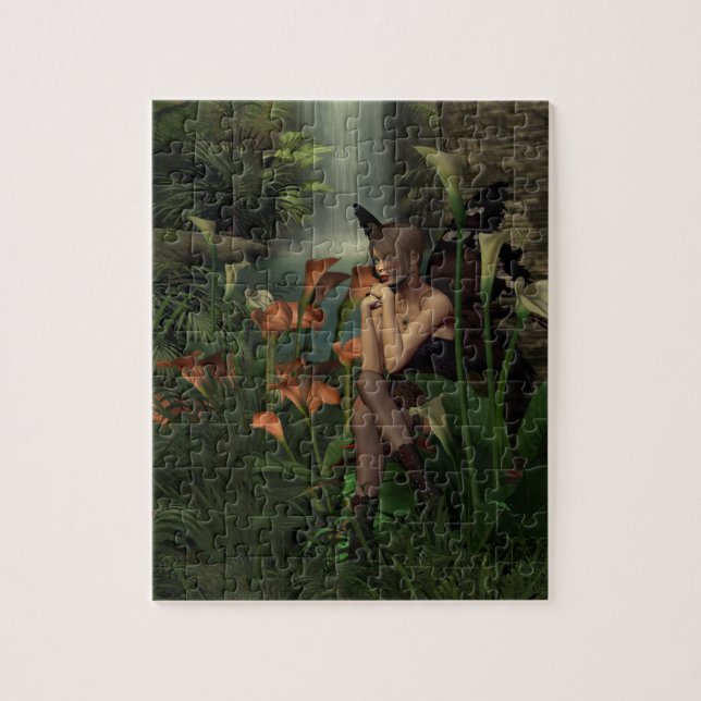 Fantasy Fairy Sat By A Waterfall, Jigsaw Puzzle (Vertical)