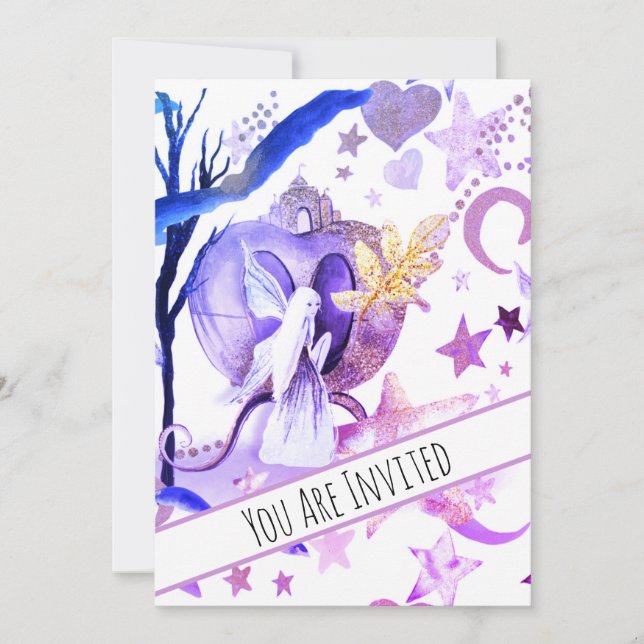 *~* Fantasy Fairy Sky Moon  Baby Shower Invitation (Front)