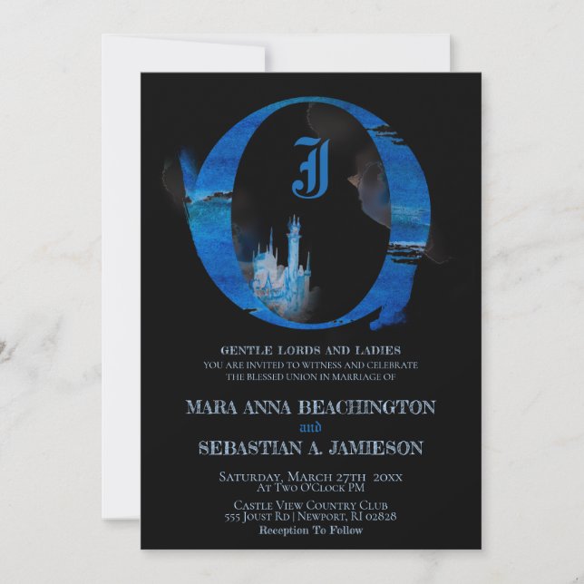 *~* Fantasy Fairy Tale Castle Mediaeval Wedding Invitation (Front)