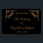 Fantasy Fairy Tale Wedding Save the Date Magnet<br><div class="desc">A fantasy, fairy tale design with gold, jewels, and dragonflies. This is perfect for Couples who dream of a fairy tale wedding with a touch of whimsy and enchantment. Save the date wedding cards are a lovely way to let your guests know about your upcoming wedding and to block off...</div>