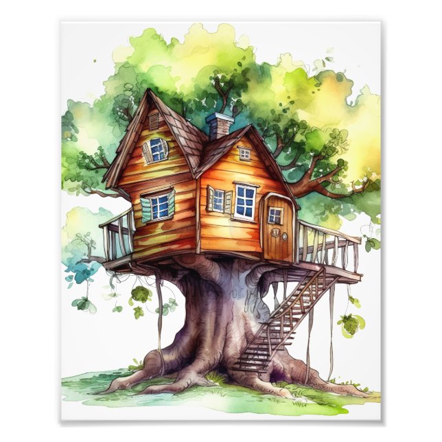 Fantasy Fairy tree house  Photo Print (Front)