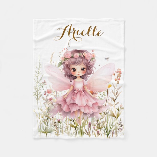 Fantasy Fairy wildflower pastel  Fleece Blanket (Front)