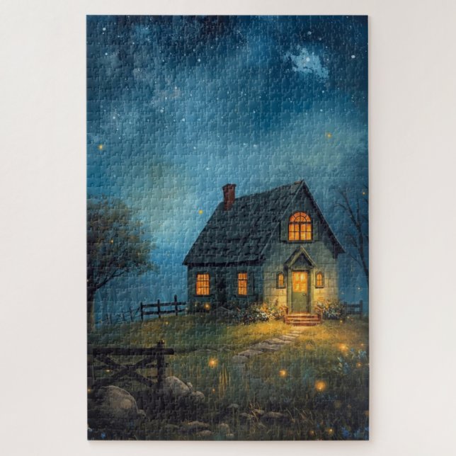 Fantasy Farmhouse Nighttime Jigsaw Puzzle (Vertical)
