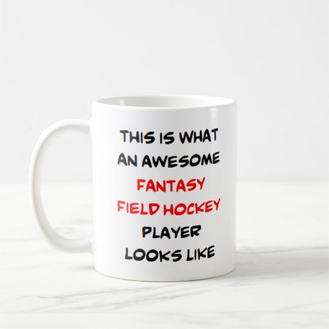 fantasy field hockey player, awesome coffee mug (Left)