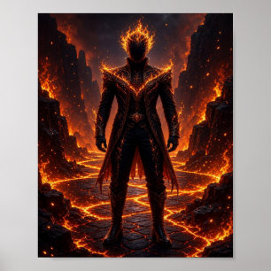 Fantasy Fire Infernal Guardian Poster