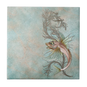 Fantasy Fish Art Nouveau Tile