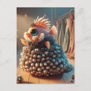Fantasy Fish in a Dress Postcard