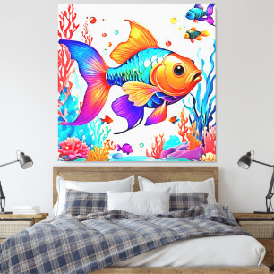 Fantasy Fish Scene Design Canvas Print