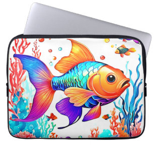 Fantasy Fish Scene Design Laptop Sleeve