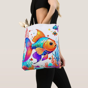 Fantasy Fish Scene Design Tote Bag