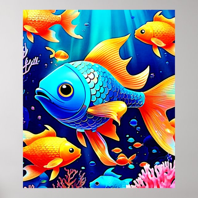 Fantasy Fish Swim Design Poster (Front)