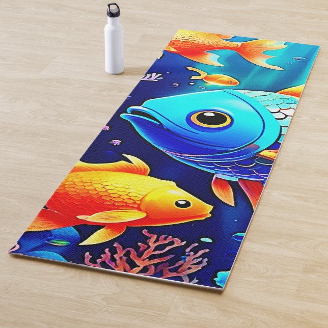 Fantasy Fish Swim Design Yoga Mat (In Situ)