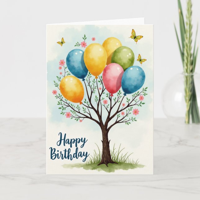 Fantasy Floral Birthday Card (Front)