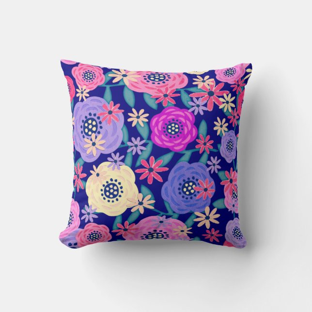 Fantasy Floral Design Cushion (Front)