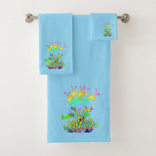 Fantasy Floral Lt Blue Bath Towel Set