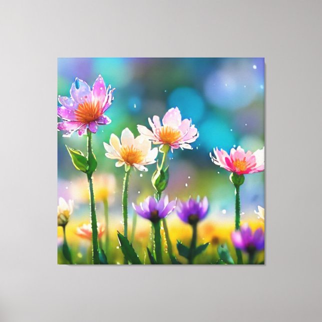 *~ Fantasy Floral Magical Pretty Flowers AP56  Canvas Print (Front)