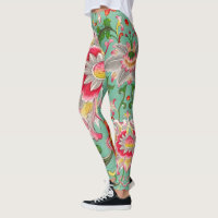 Fantasy Floral Oriental Chinoiserie on Green