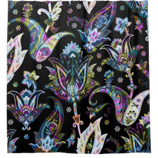 Fantasy Floral Paisley: Seamless Ornament Shower Curtain