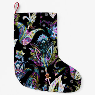Fantasy Floral Paisley: Seamless Ornament Small Christmas Stocking