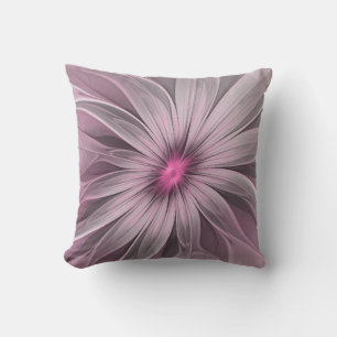 Fantasy Flower Abstract Plum Floral Fractal Art Cushion