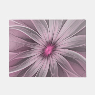 Fantasy Flower Abstract Plum Floral Fractal Art Doormat