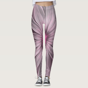 Fantasy Flower Abstract Plum Floral Fractal Art Leggings