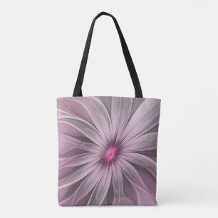 Fantasy Flower Abstract Plum Floral Fractal Art Tote Bag