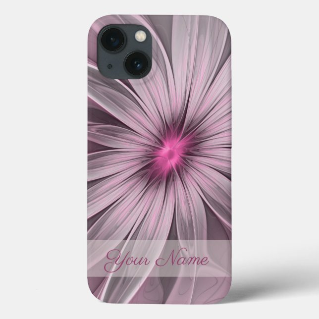 Fantasy Flower Abstract Plum Floral Fractal Name Case-Mate iPhone Case (Back)