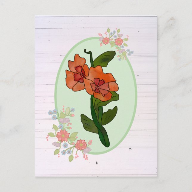 Fantasy flower postcard (Front)