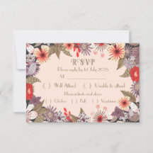 Fantasy Flower - Wedding RSVP card