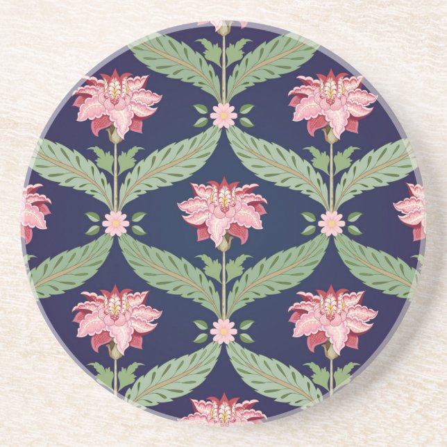 Fantasy Flowers: Dark Indian Motifs Coaster (Front)