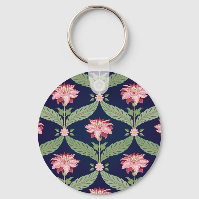 Fantasy Flowers: Dark Indian Motifs Key Ring (Front)