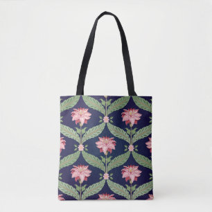Fantasy Flowers: Dark Indian Motifs Tote Bag