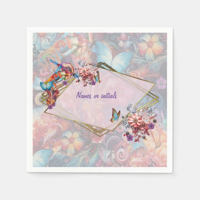 Fantasy Flowers express the joy of nature. Napkin (Front)