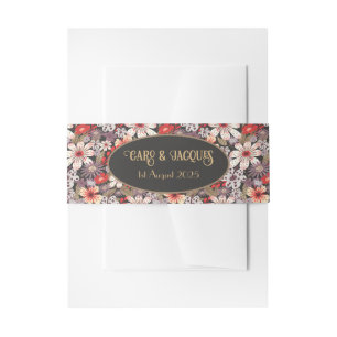 Fantasy Flowers - Wedding belly band Invitation Belly Band