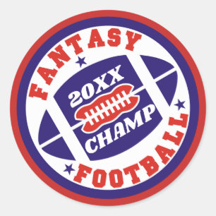Fantasy Football Champ Classic Round Sticker