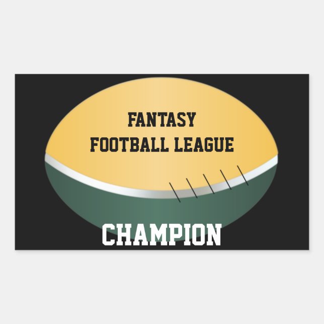 Fantasy Football Champ (customisable) Rectangular Sticker (Front)