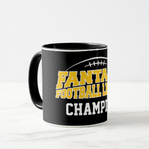 Fantasy Football Champion - Black and Yellow Gold Mug