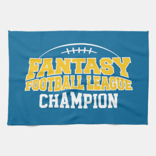 Fantasy Football Champion - Blue and Yellow Gold Tea Towel