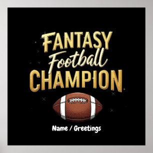 Fantasy Football Champion Dominate Like A Pro Poster