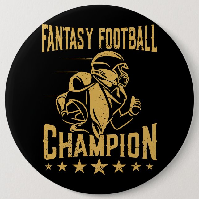 Fantasy Football Champion Funny Fantasy Football C 6 Cm Round Badge (Front)