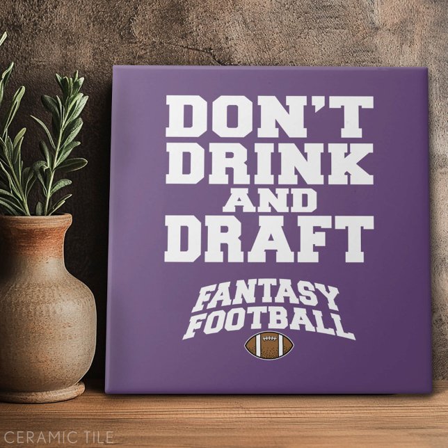 Fantasy Football Don't Drink and Draught - Purple Tile (Custom Tile)
