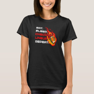 Fantasy Football Eat Sleep Check My Lineup Draught T-Shirt