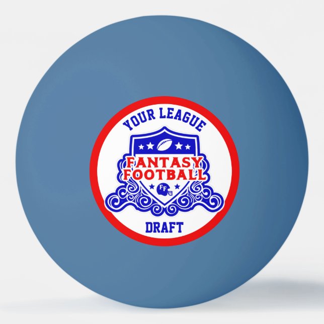Fantasy Football Emblem Draught Pick Lottery Ping Pong Ball (Front)