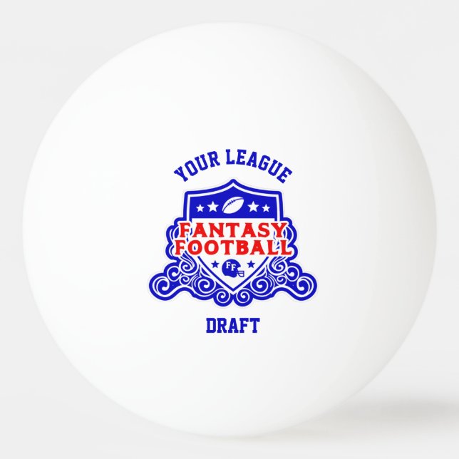 Fantasy Football Emblem Draught Pick Lottery Ping Pong Ball (Front)
