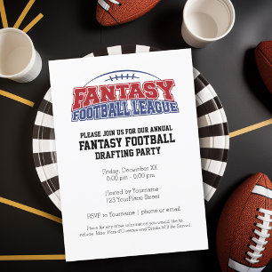 Fantasy Football League Draught Party Invitation