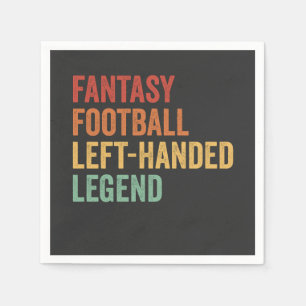 Fantasy Football Left Handed Legend Funny Retro Napkin