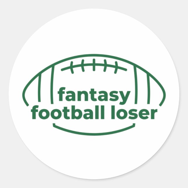 Fantasy Football Loser  Classic Round Sticker (Front)